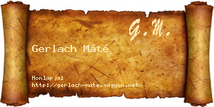 Gerlach Máté névjegykártya