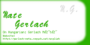 mate gerlach business card